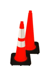 28" SlimLine Traffic Cones - JBC Black Base